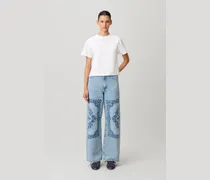 Besticktes Baumwoll-T-Shirt