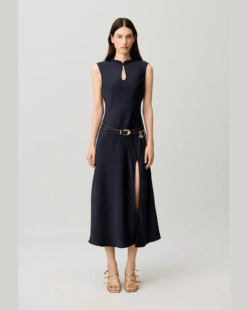 Claudie Pierlot Fließendes Midi-Kleid Marine