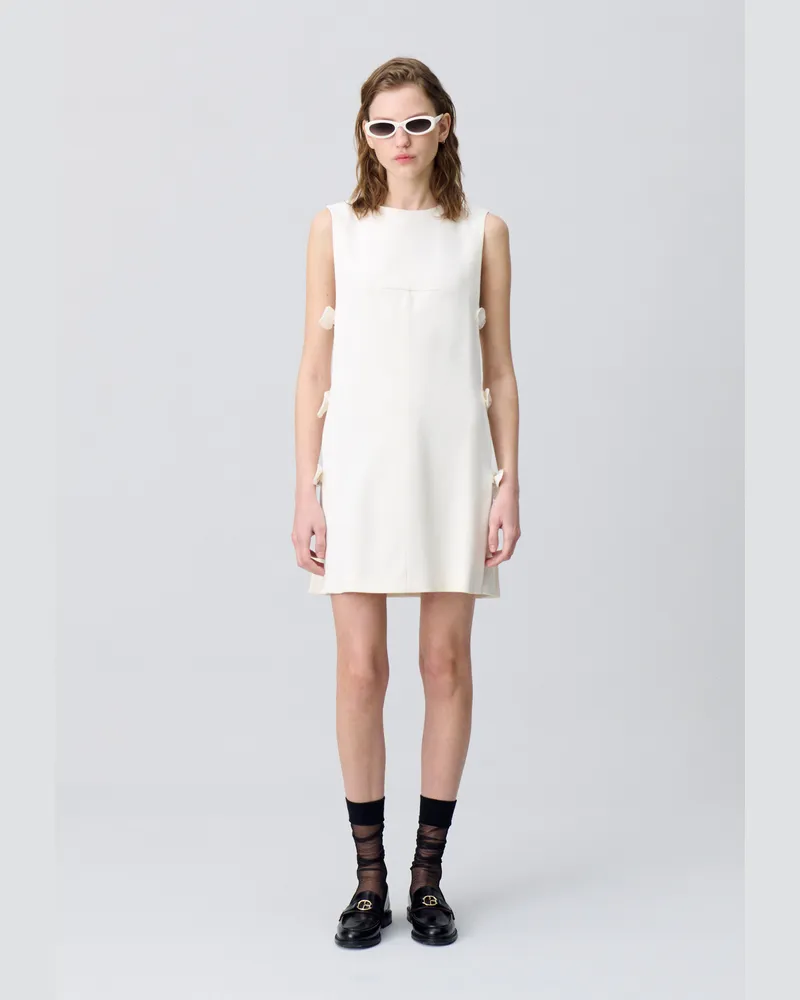 Claudie Pierlot Kurzes Kleid mit Schleifen Weiß
