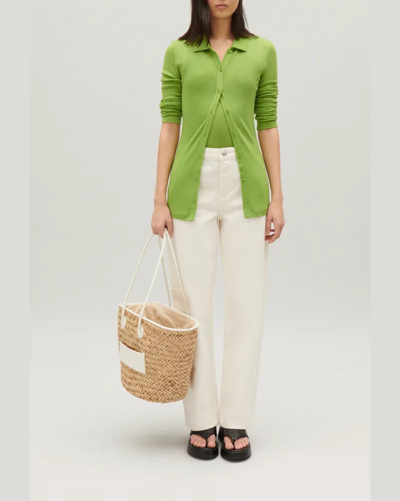Claudie Pierlot Hemdbluse Wolle Matcha
