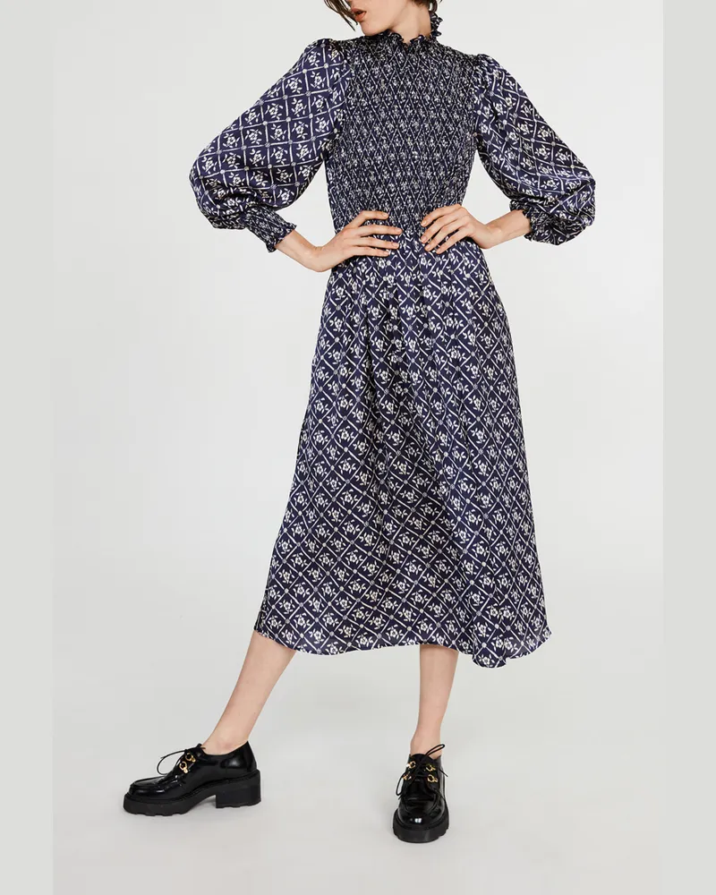 Claudie Pierlot Kleid mit Stehkragen Dunkler