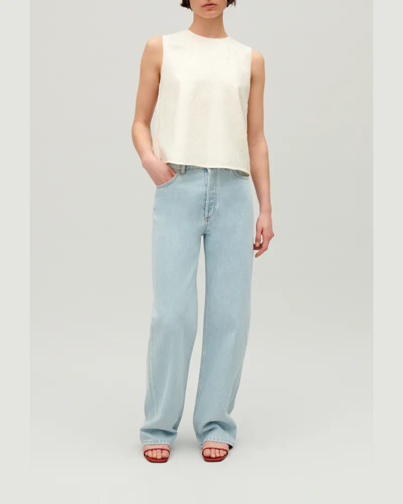 Claudie Pierlot Ärmelloses Top mit Paillettenbesatz Ecru Ecru