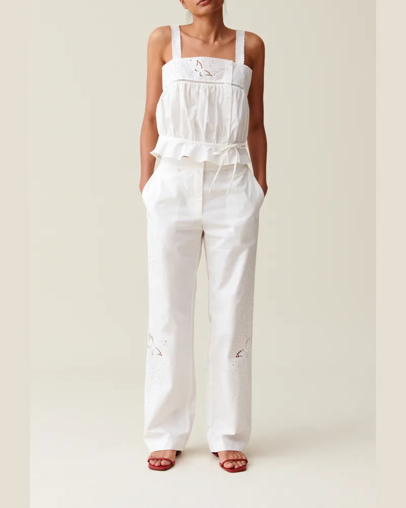 Claudie Pierlot Gerade geschnittene Hose Ecru Ecru