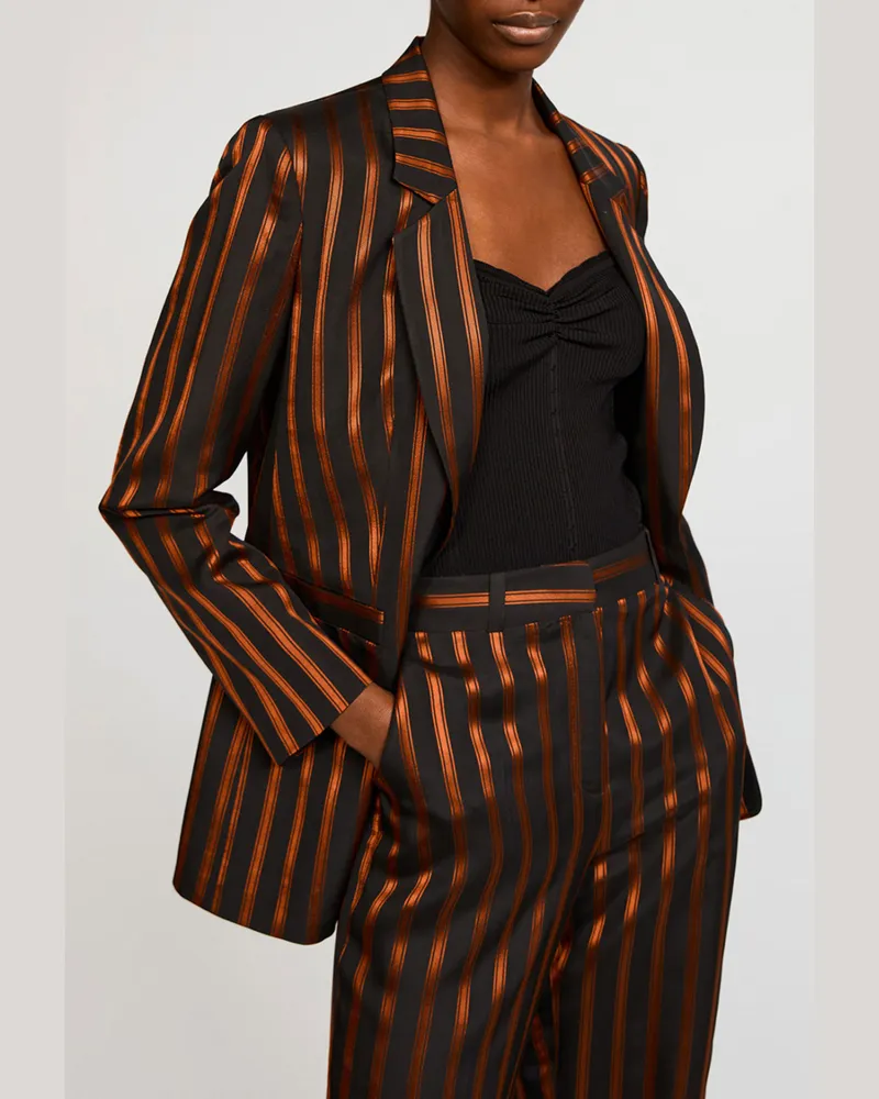 Claudie Pierlot Gestreifte Blazerjacke Zweifarbig