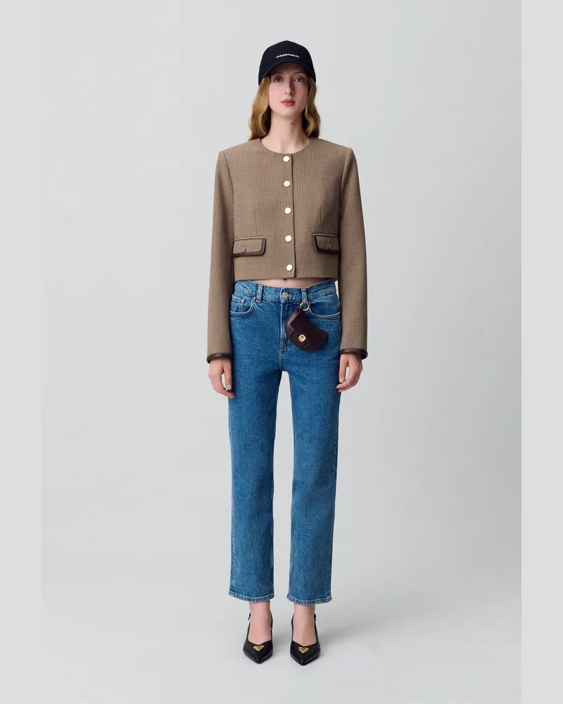 Claudie Pierlot Jeans Toto slim 7/8 blau verwaschen Denim-clear