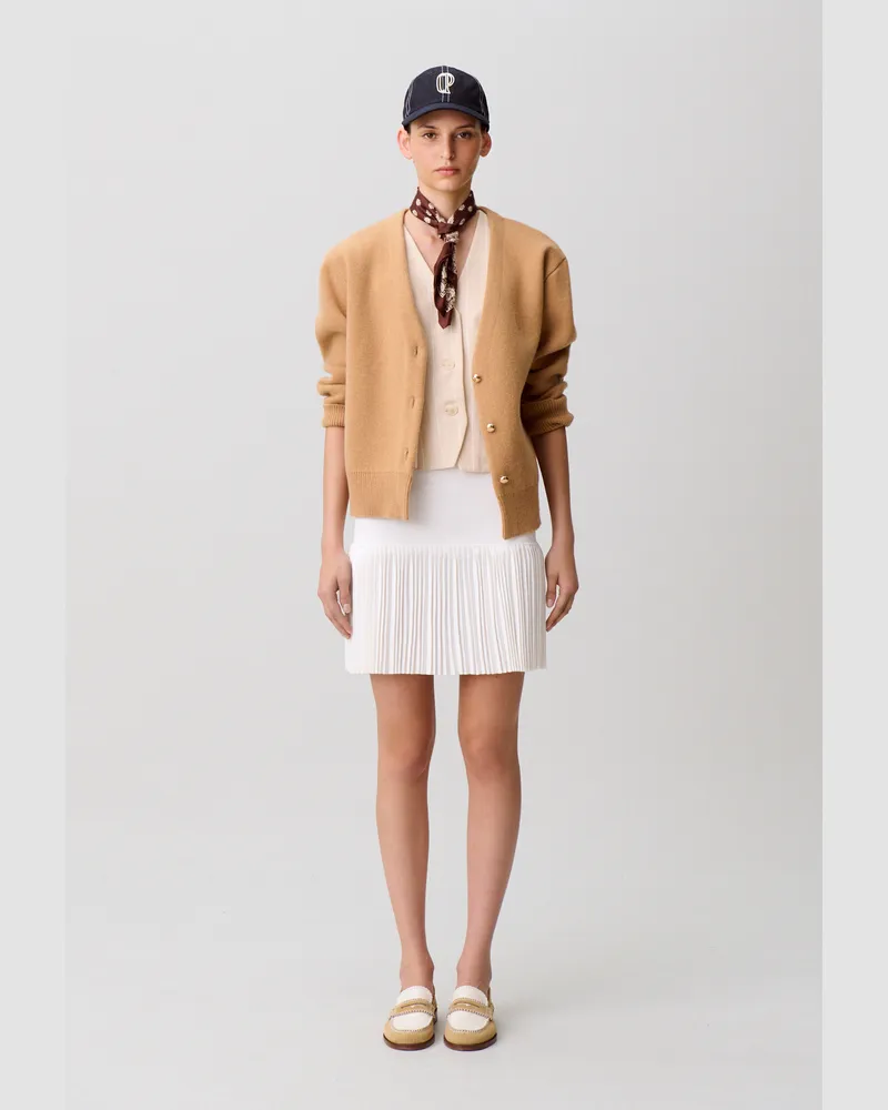 Claudie Pierlot Kurzer Faltenrock Ecru