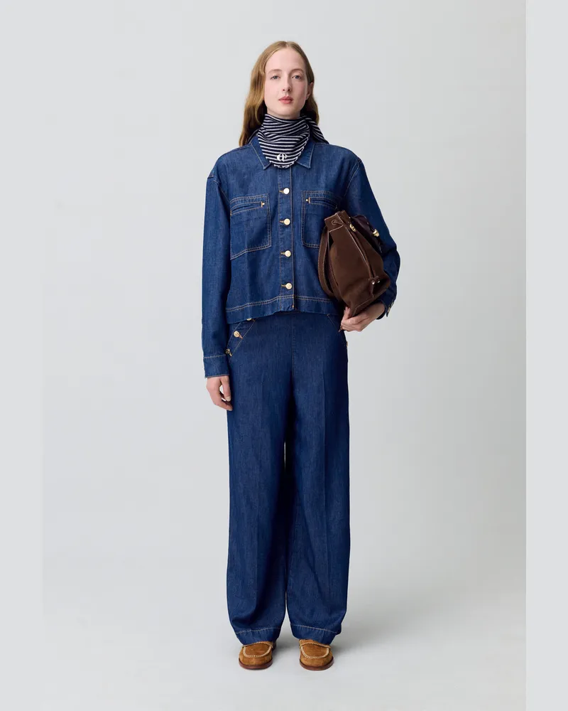 Claudie Pierlot Oversize-Denimhemd Denim
