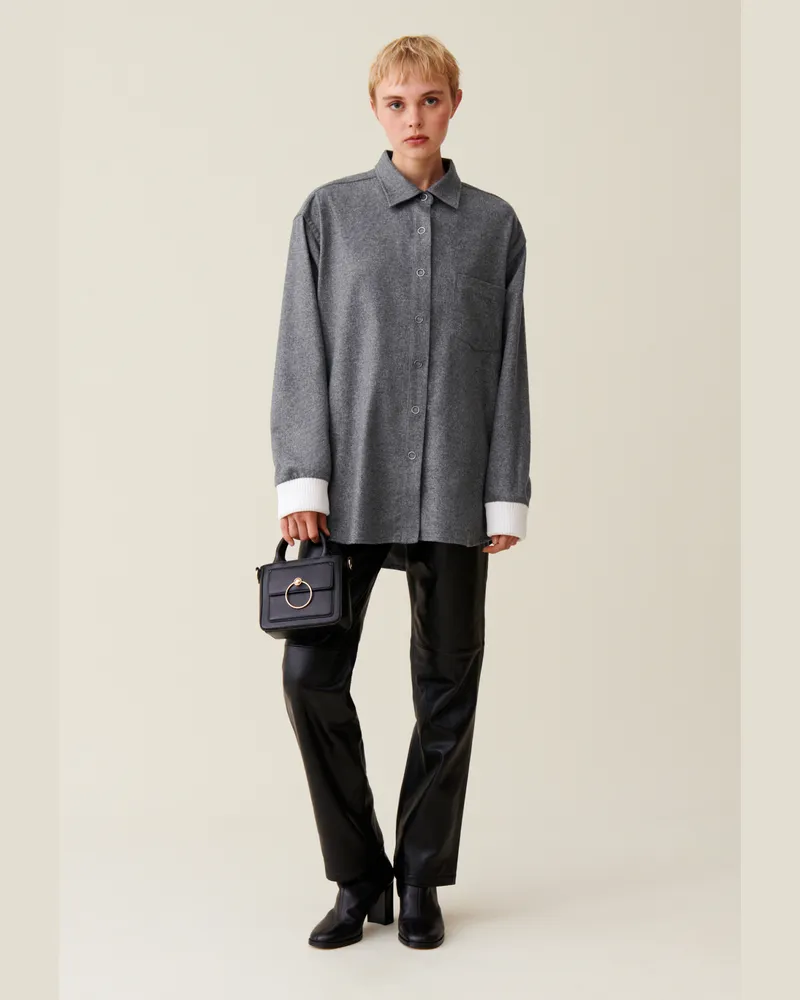 Claudie Pierlot Oversize-Hemdjacke in Grau Dunkel-grau