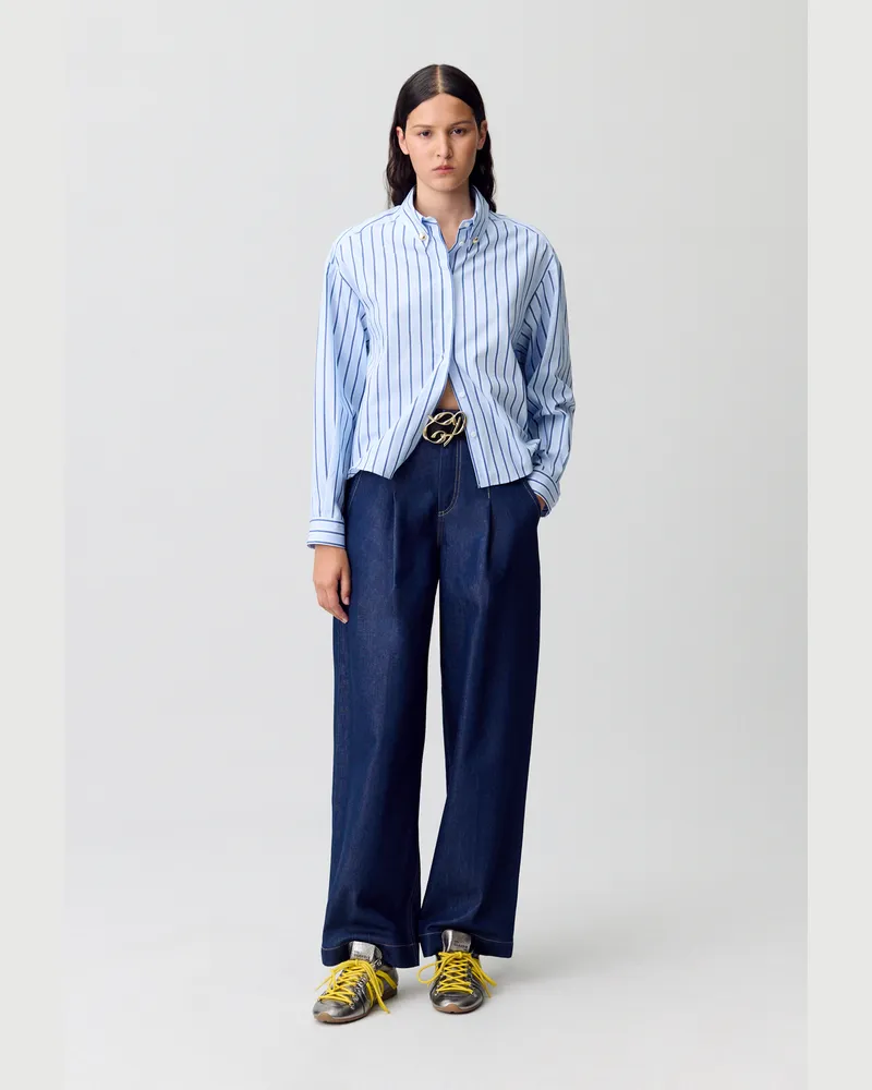 Claudie Pierlot Gestreiftes Oversize-Hemd Multico