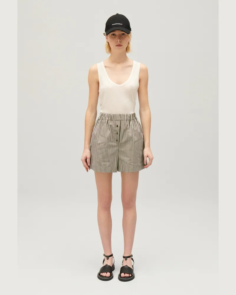 Claudie Pierlot Shorts mit Streifen-Design Grün Grün