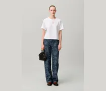 Weites Baumwoll-T-Shirt, kurz