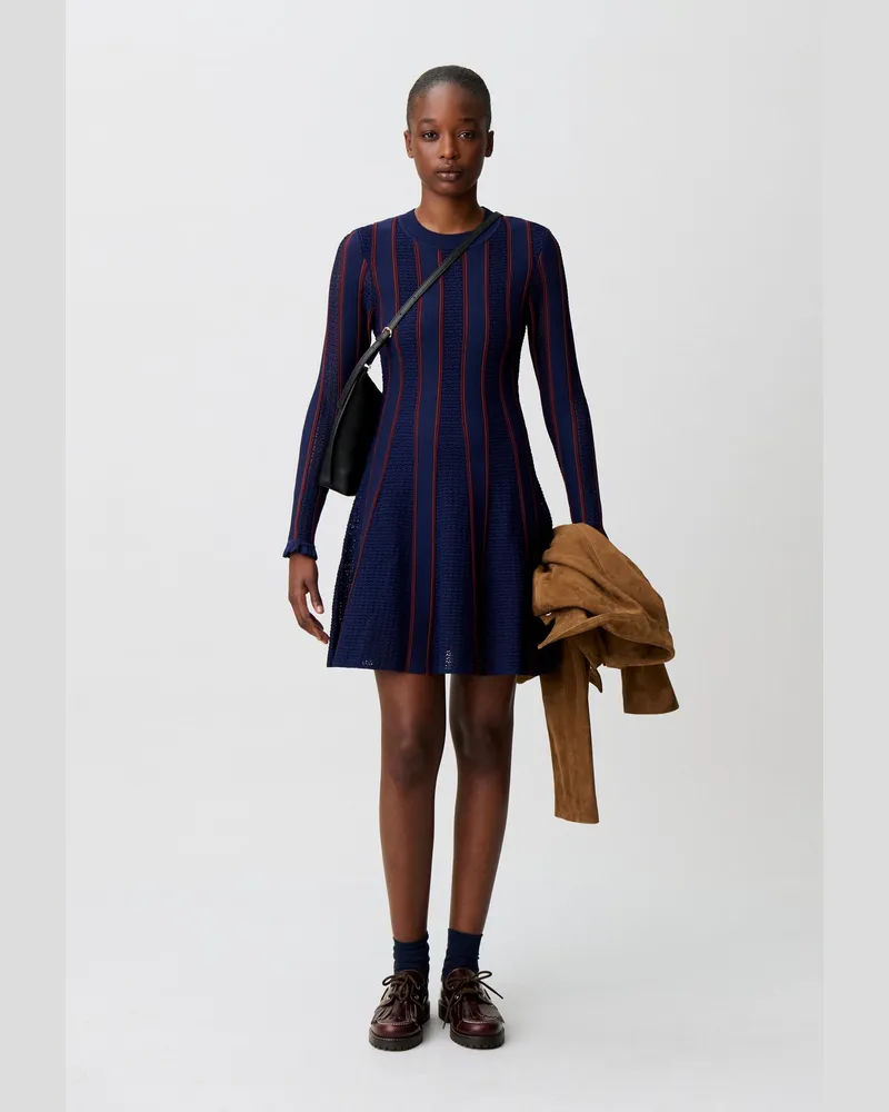 Claudie Pierlot Kurzes Strick-Skaterkleid Multico