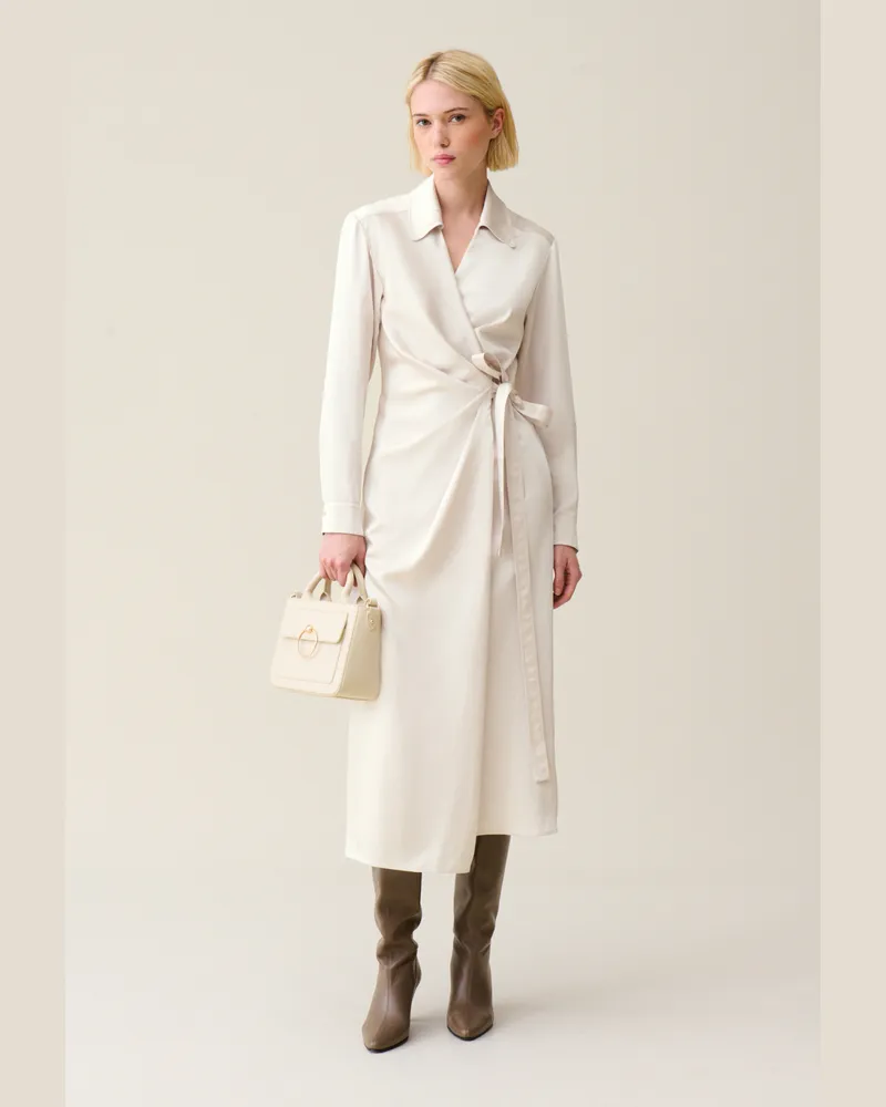Claudie Pierlot Midi-Wickelkleid Beige