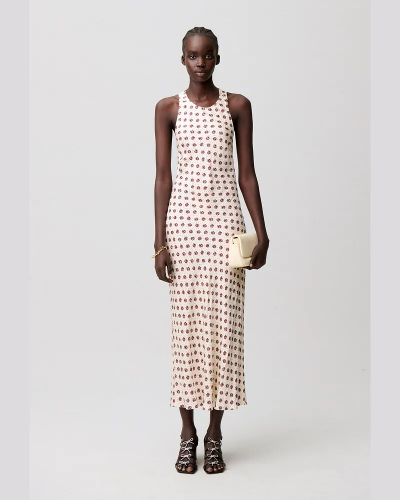 Claudie Pierlot Langes Satinkleid mit Print Heller