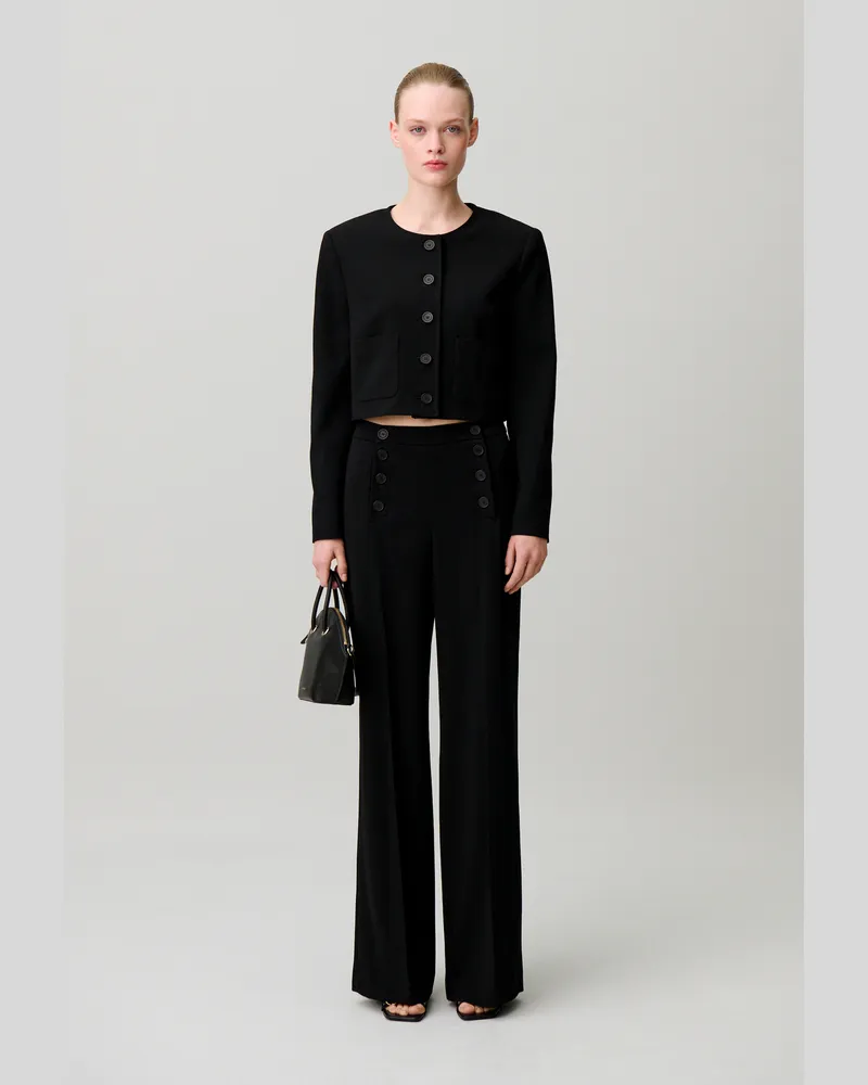 Claudie Pierlot Jacke mit Rundhals Schwarz