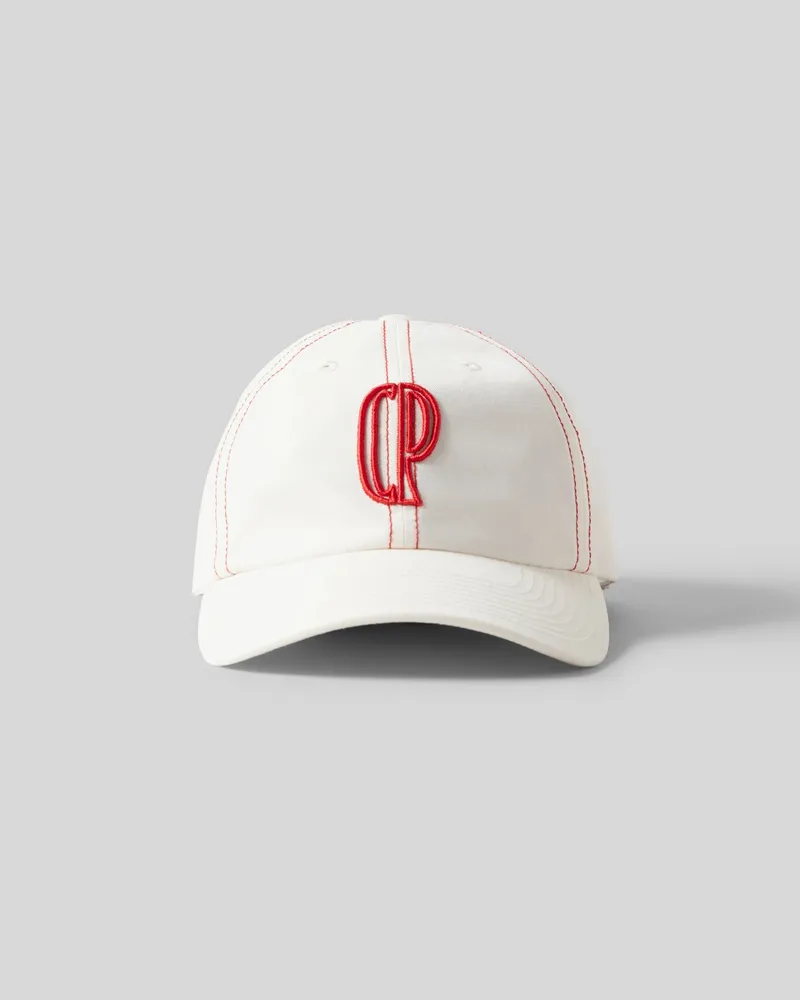 Claudie Pierlot Cap mit gesticktem CP-Monogramm Ecru