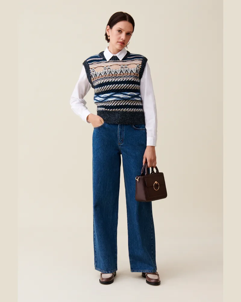 Claudie Pierlot Ärmelloser Pullover Musterstreifen Multico