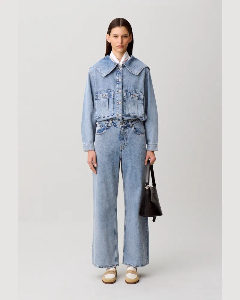 Claudie Pierlot Denim-Jeans mit weitem Bein Denim-blue