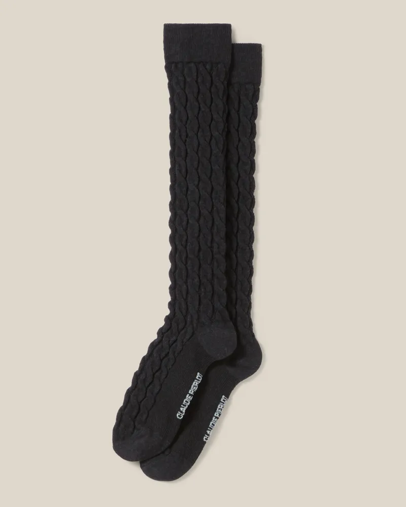 Claudie Pierlot Jacquardsocken bis zur Wade Anthrazit