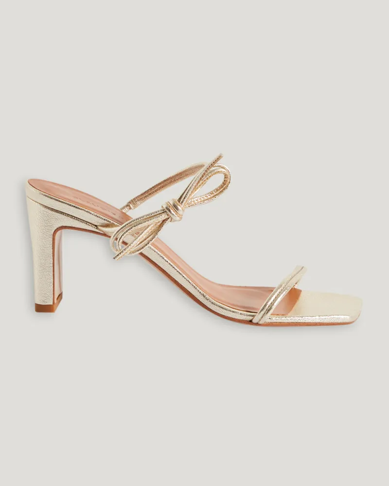 Claudie Pierlot Goldfarbene Ledersandalen Gold