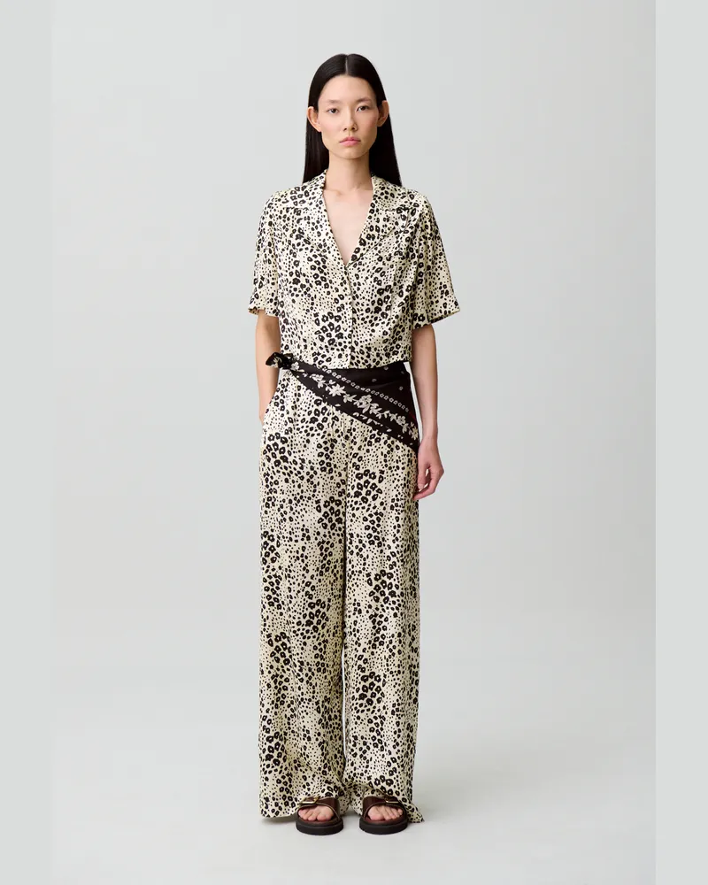 Claudie Pierlot Satinhemd mit Animalprint Heller