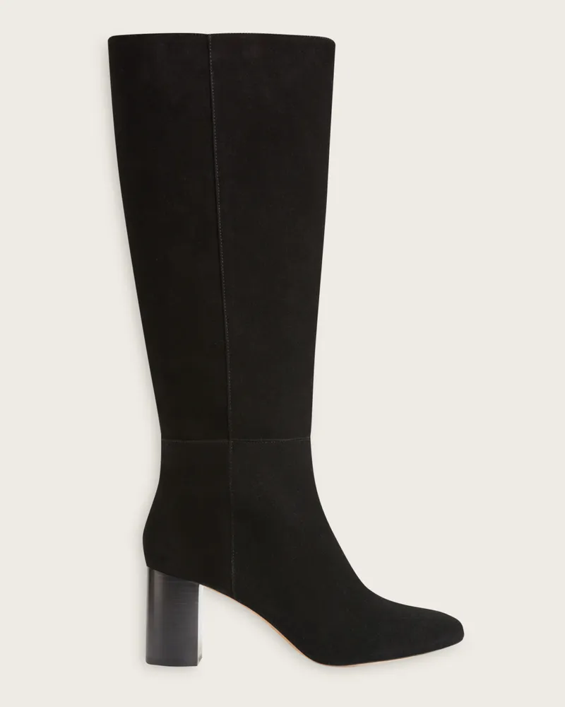Claudie Pierlot Hohe Veloursleder-Stiefel Schwarz Schwarz