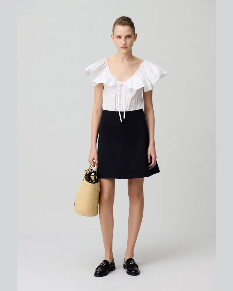Claudie Pierlot Kurzkleid in Materialkombination Zweifarbig