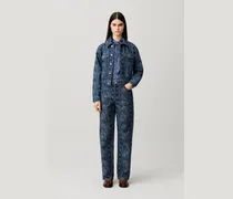 Gerade Denim-Jeans mit Print