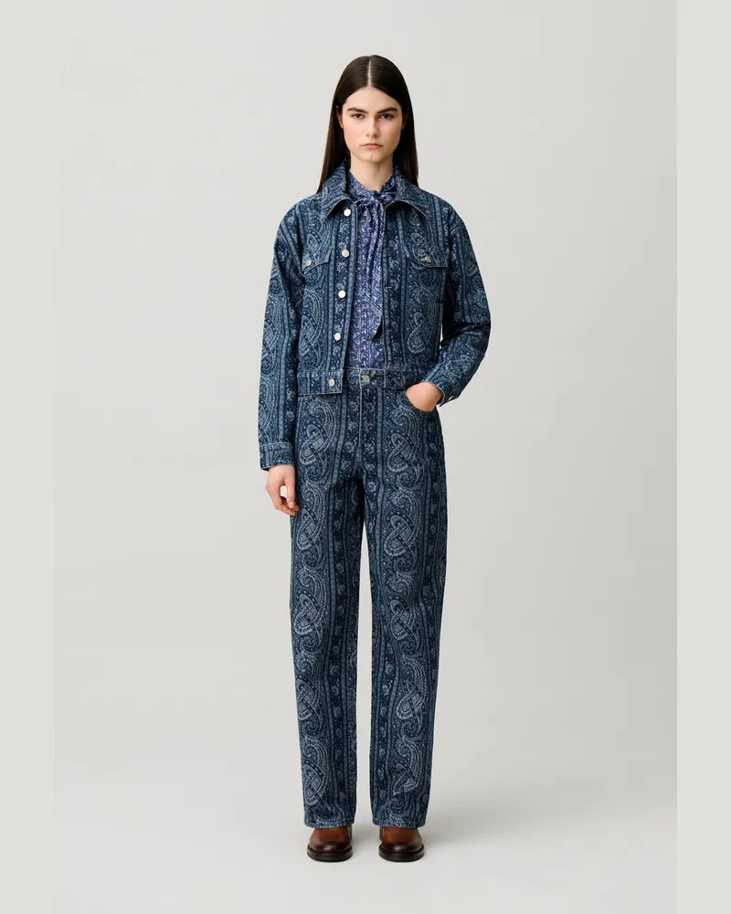 Claudie Pierlot Gerade Denim-Jeans mit Print Marine-print