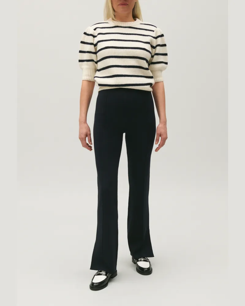 Claudie Pierlot Gerade Hose mit Knöchelschlitz Marine