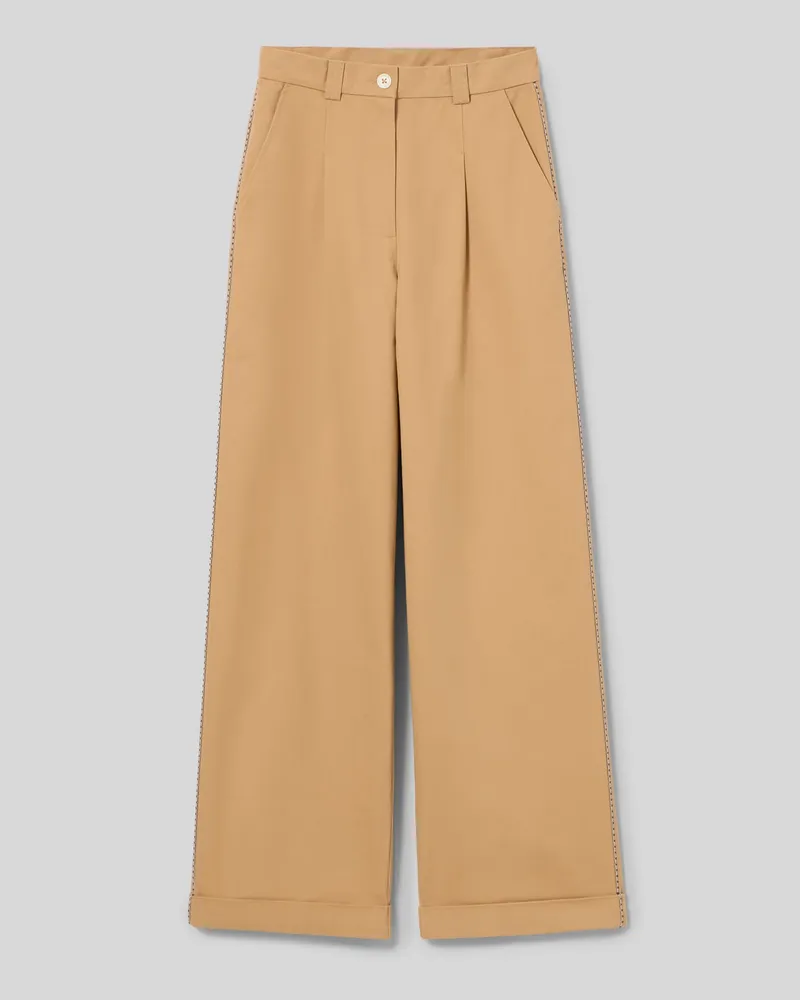 Claudie Pierlot Gerade Hose mit Falten Beige