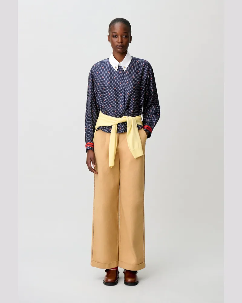 Claudie Pierlot Bedrucktes Seidenhemd Dunkler