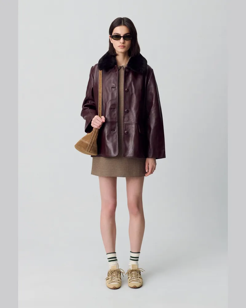 Claudie Pierlot Weite Lederjacke Weinliebe