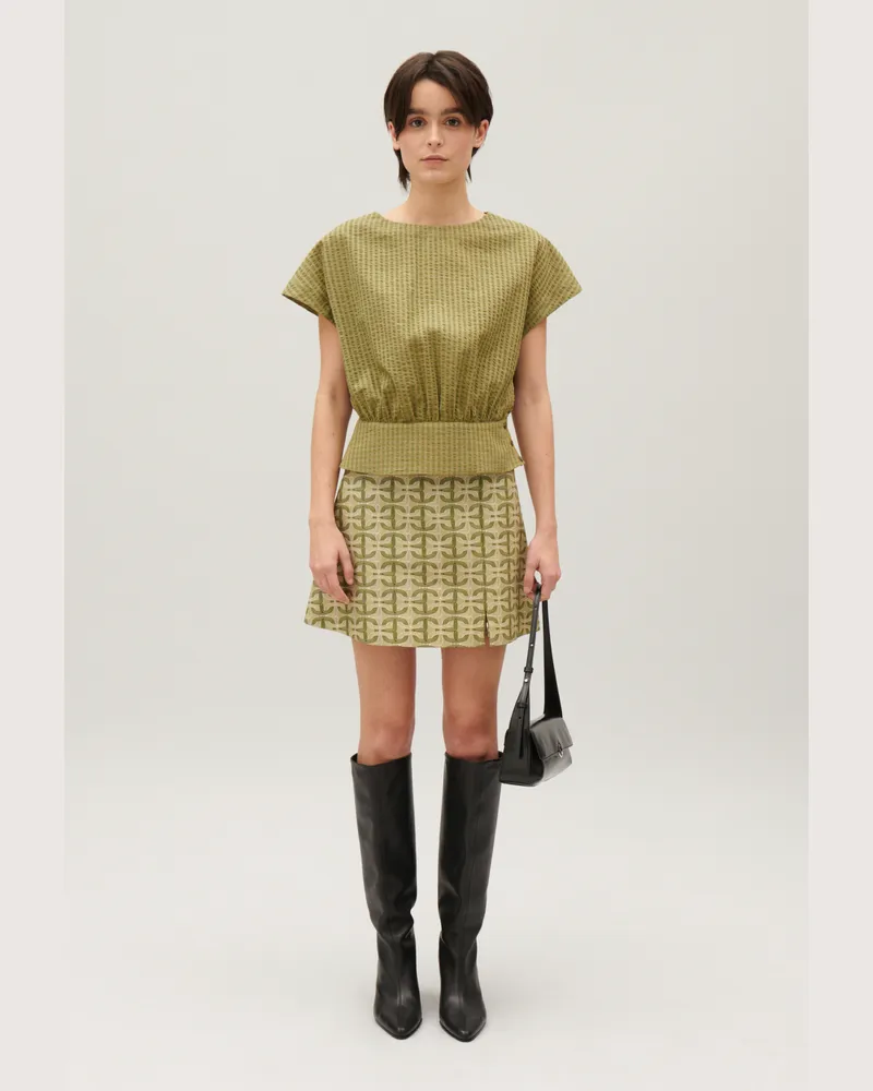 Claudie Pierlot Gerafftes Top Cut-out-Design Khaki