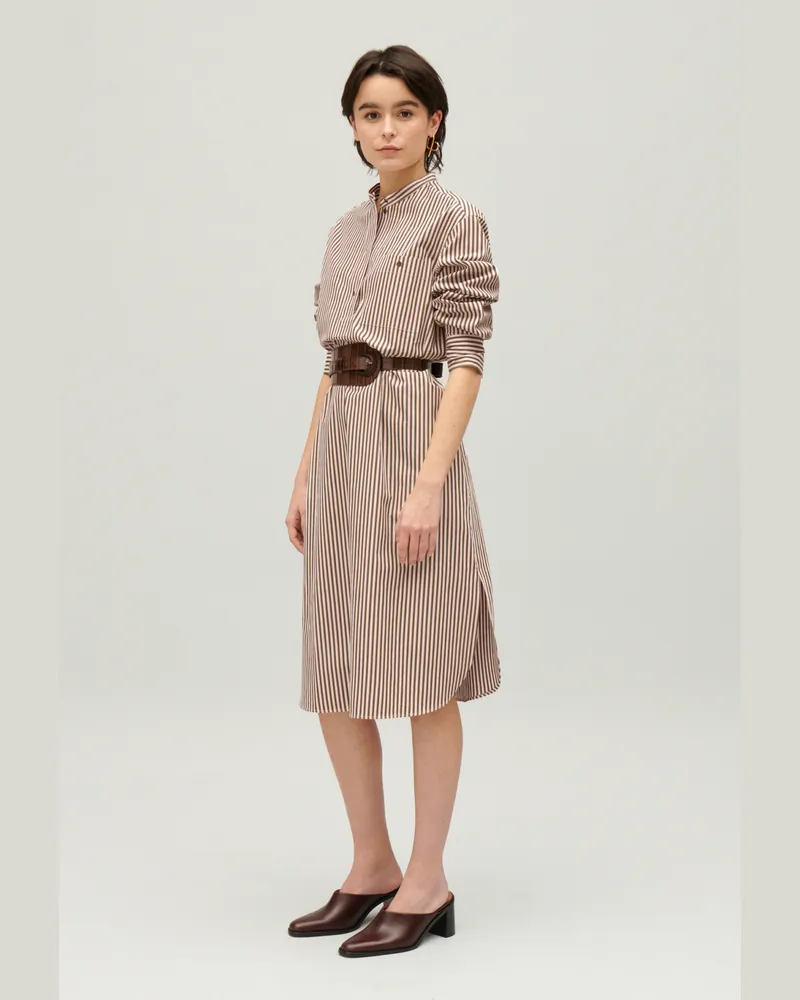 Claudie Pierlot Langes Kleid mit Streifen-Design Bronze Bronze