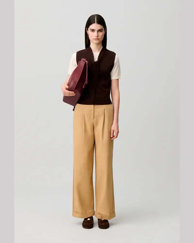 Claudie Pierlot Lagenlook-Wollpullover Zweifarbig