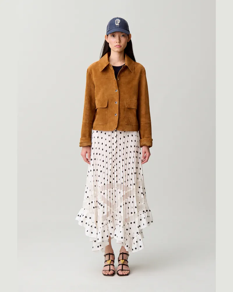 Claudie Pierlot Plisseerock mit Punkten Heller