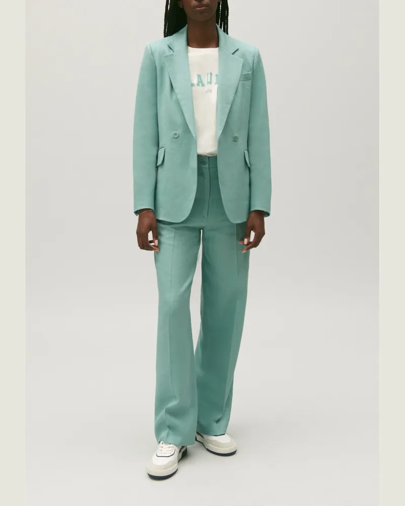 Claudie Pierlot Blazer aus Halbleinen Wassergrün Wasser-grün