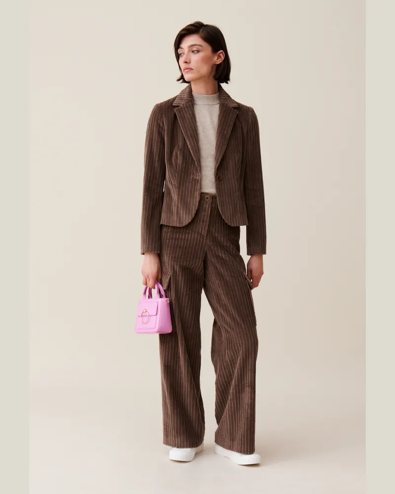 Claudie Pierlot Samtjacke mit Taillierung Taupe