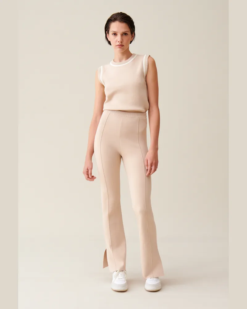 Claudie Pierlot Gerade Hose mit Knöchelschlitz Hell