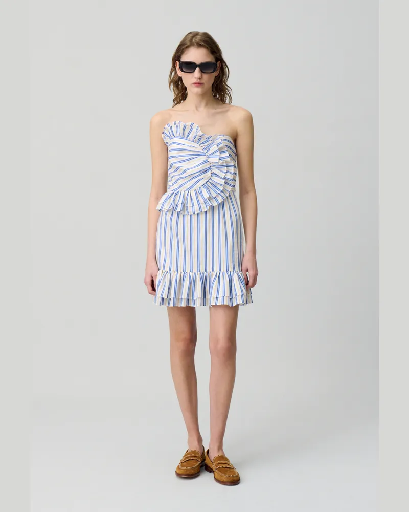 Claudie Pierlot Kurzes Kleid mit Rüschen Multico
