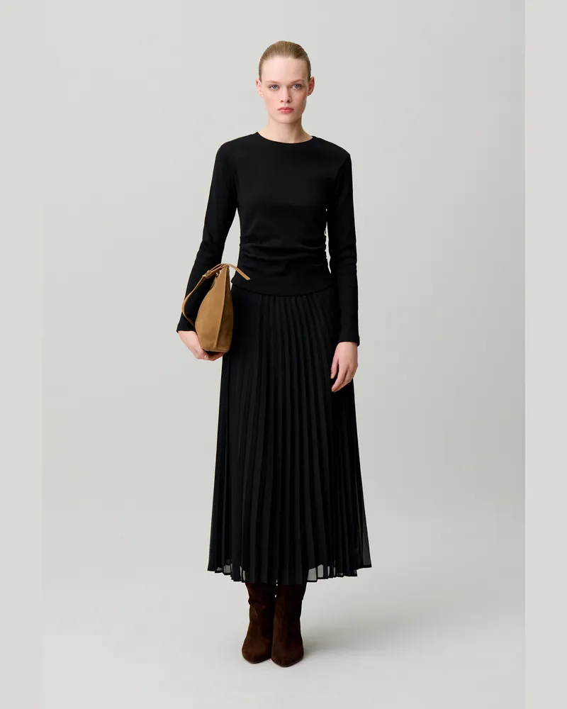 Claudie Pierlot T-Shirt-Kleid Materialmix Schwarz