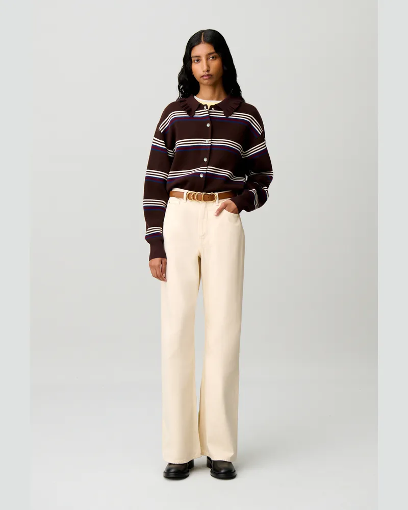Claudie Pierlot Gestreifter Strickcardigan Multico