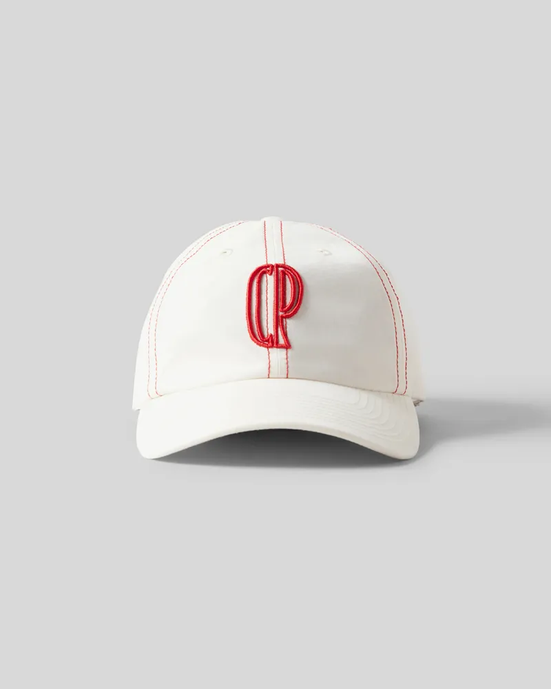 Claudie Pierlot Cap mit gesticktem CP-Monogramm Ecru