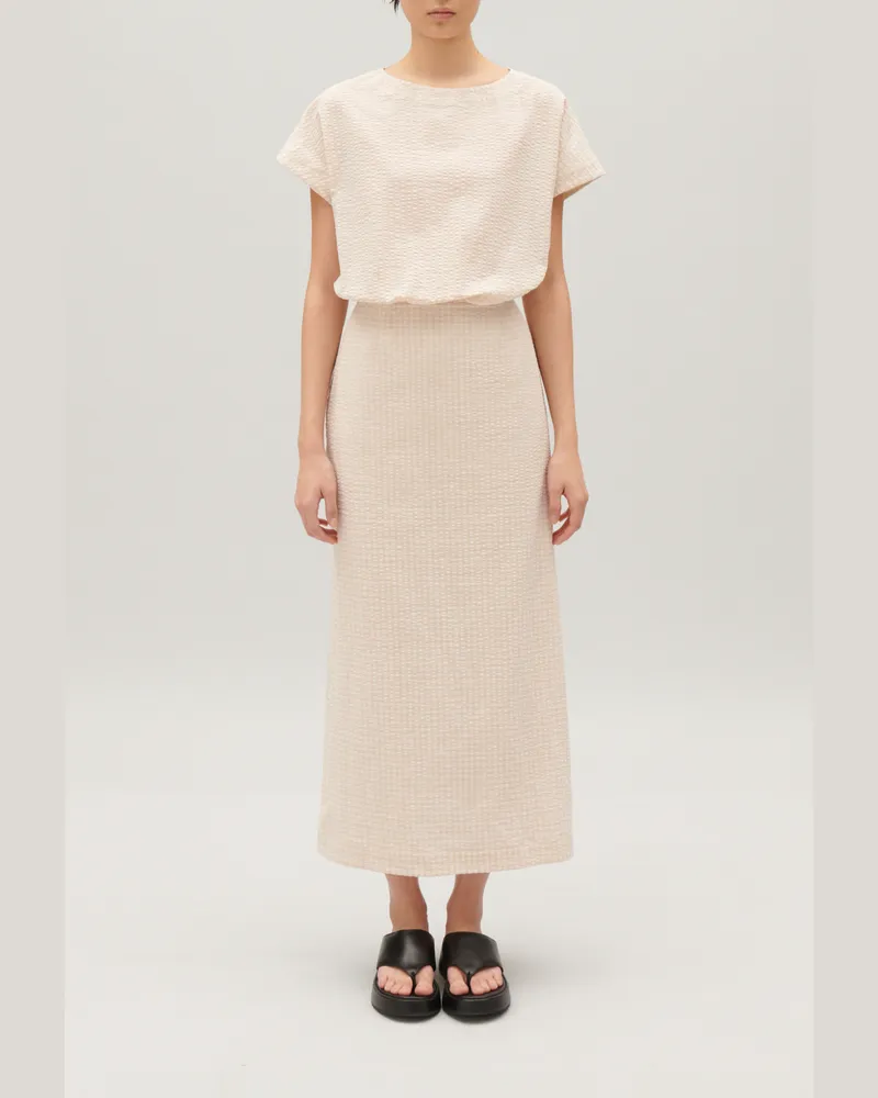 Claudie Pierlot Midi-Kleid mit Streifen-Design Zweifarbig