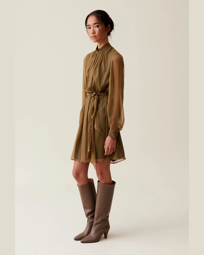 Claudie Pierlot Fließendes Kleid mit Schluppe Gelb