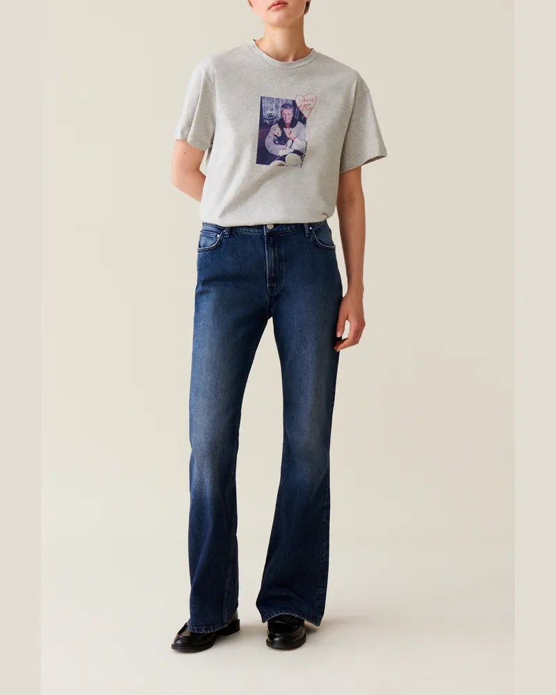 Claudie Pierlot Print-T-Shirt Grau-meliert