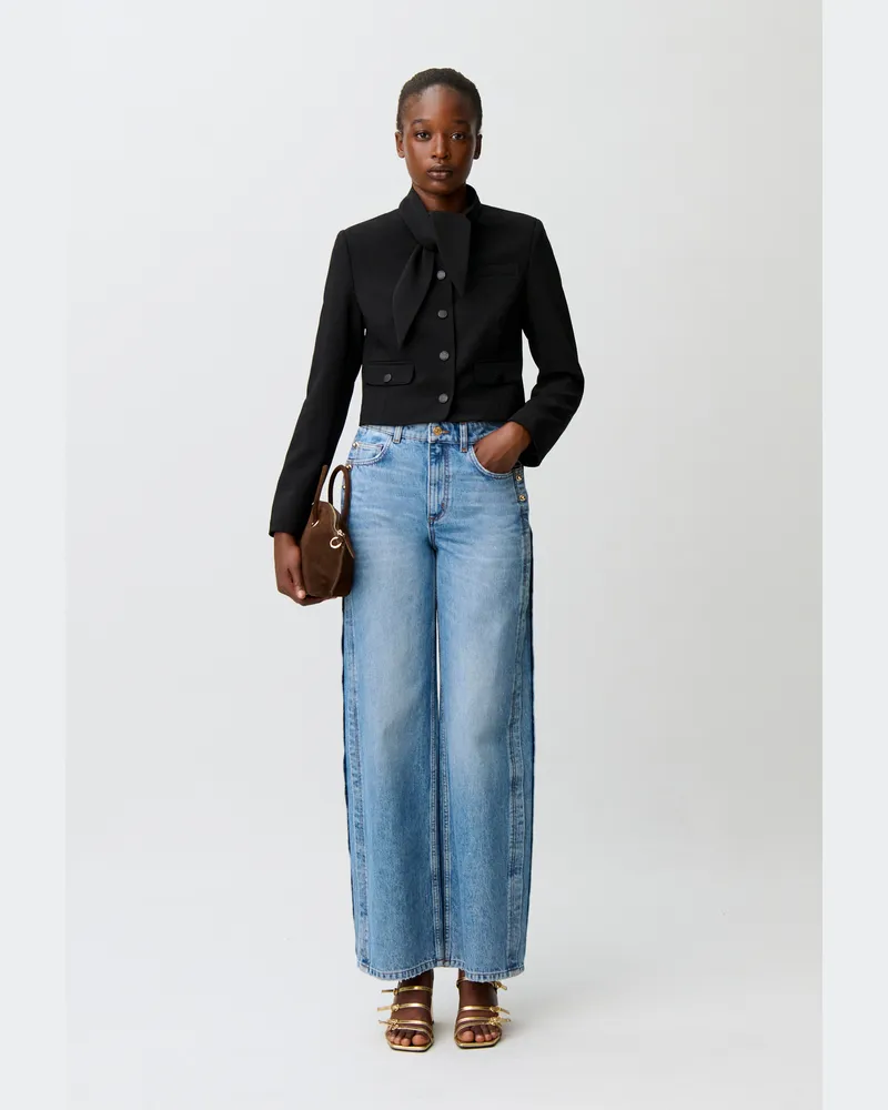 Claudie Pierlot Jacke mit abnehmbarem Schalkragen Schwarz