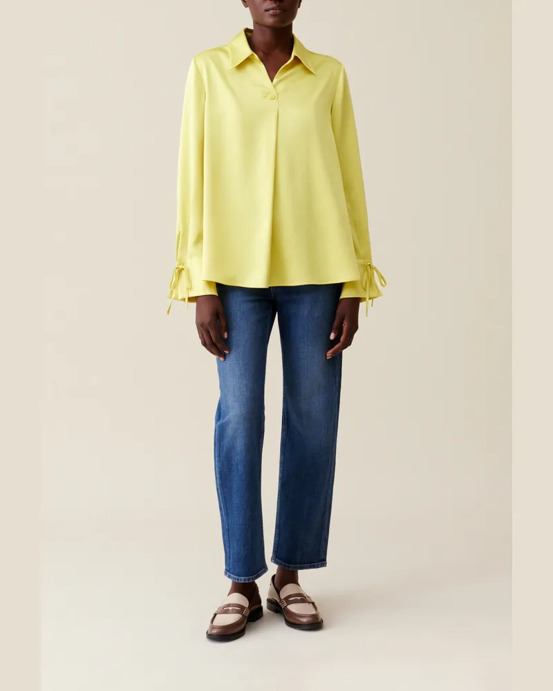 Claudie Pierlot Fließende Bluse mit offenem Kragen Gelb