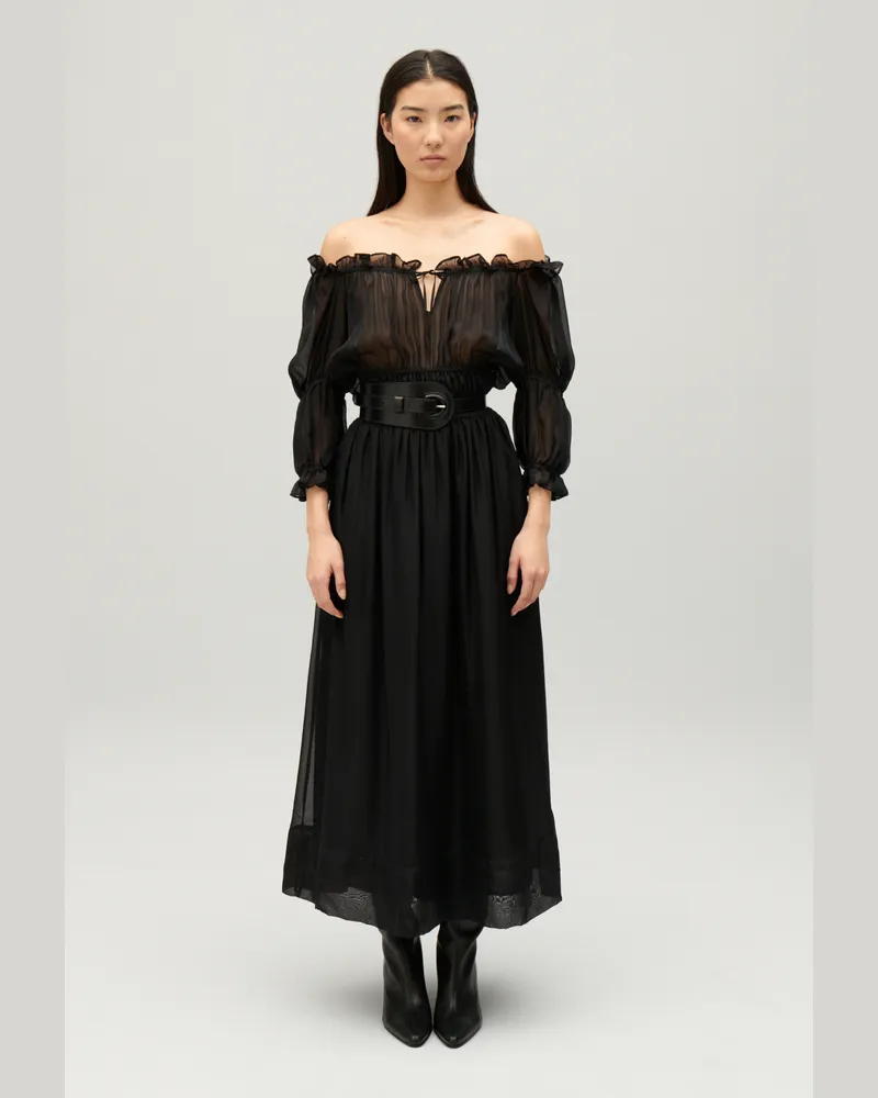 Claudie Pierlot Langes Kleid Schwarz Schwarz